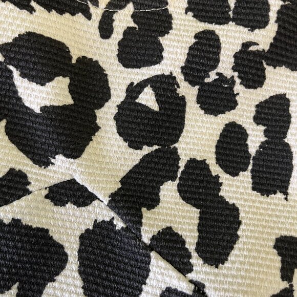 ASOS Sz 8 Black White Animal Print Short Sleeve Shift Swing Dress Crewneck - Picture 7 of 9